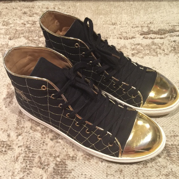 Charlotte Olympia BlackGold Web High Tops Sneakers - Picture 3 of 16